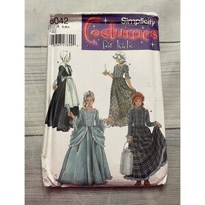 Simplicity 5042 Sewing Pattern, 18th & 19th Century Girl Costumes, Size A, Uncut
